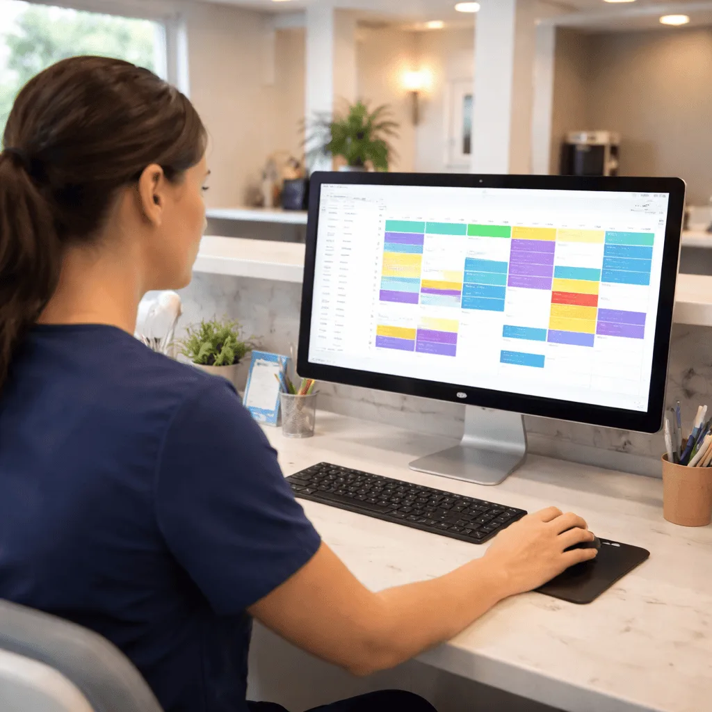 dental scheduling review showing productive versus busy appointment mix