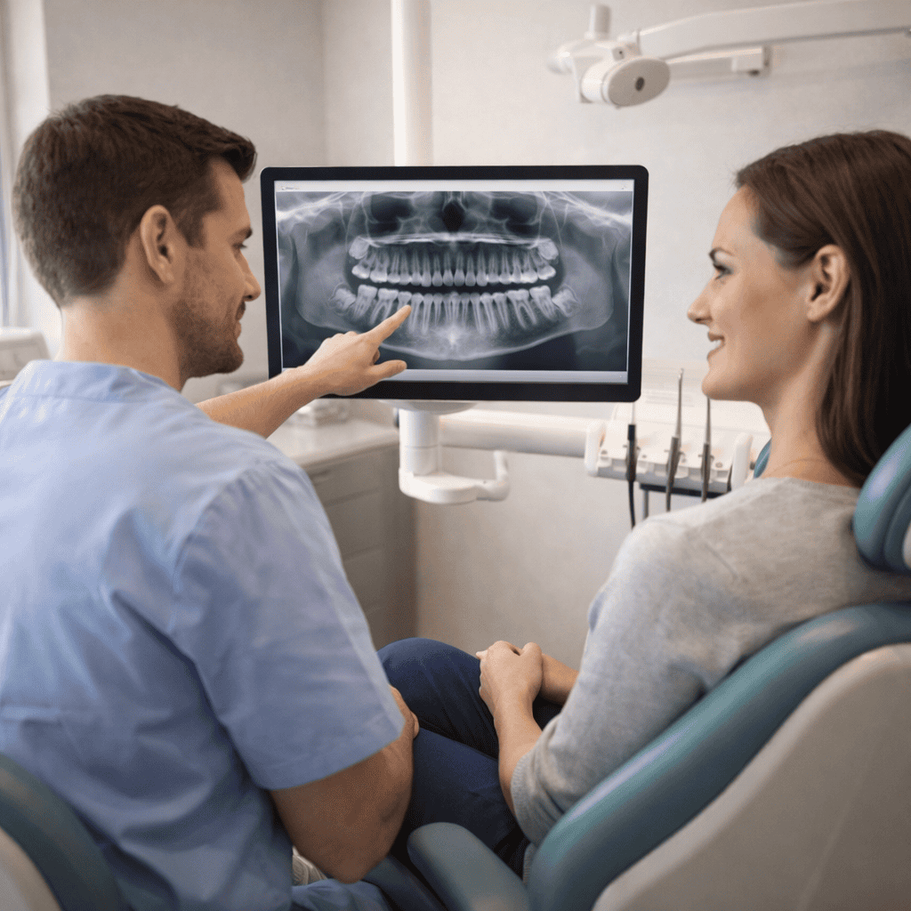 presentation depth dental provider and patient reviewing treatment plan