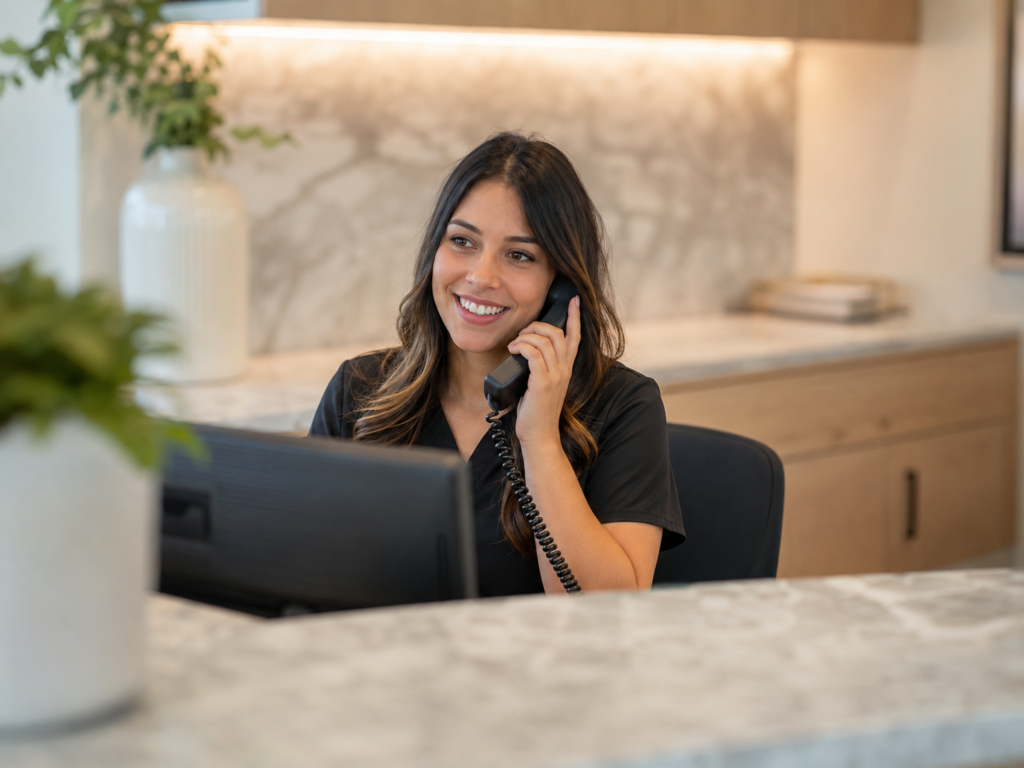 treatment coordinator making new patient calls before the visit